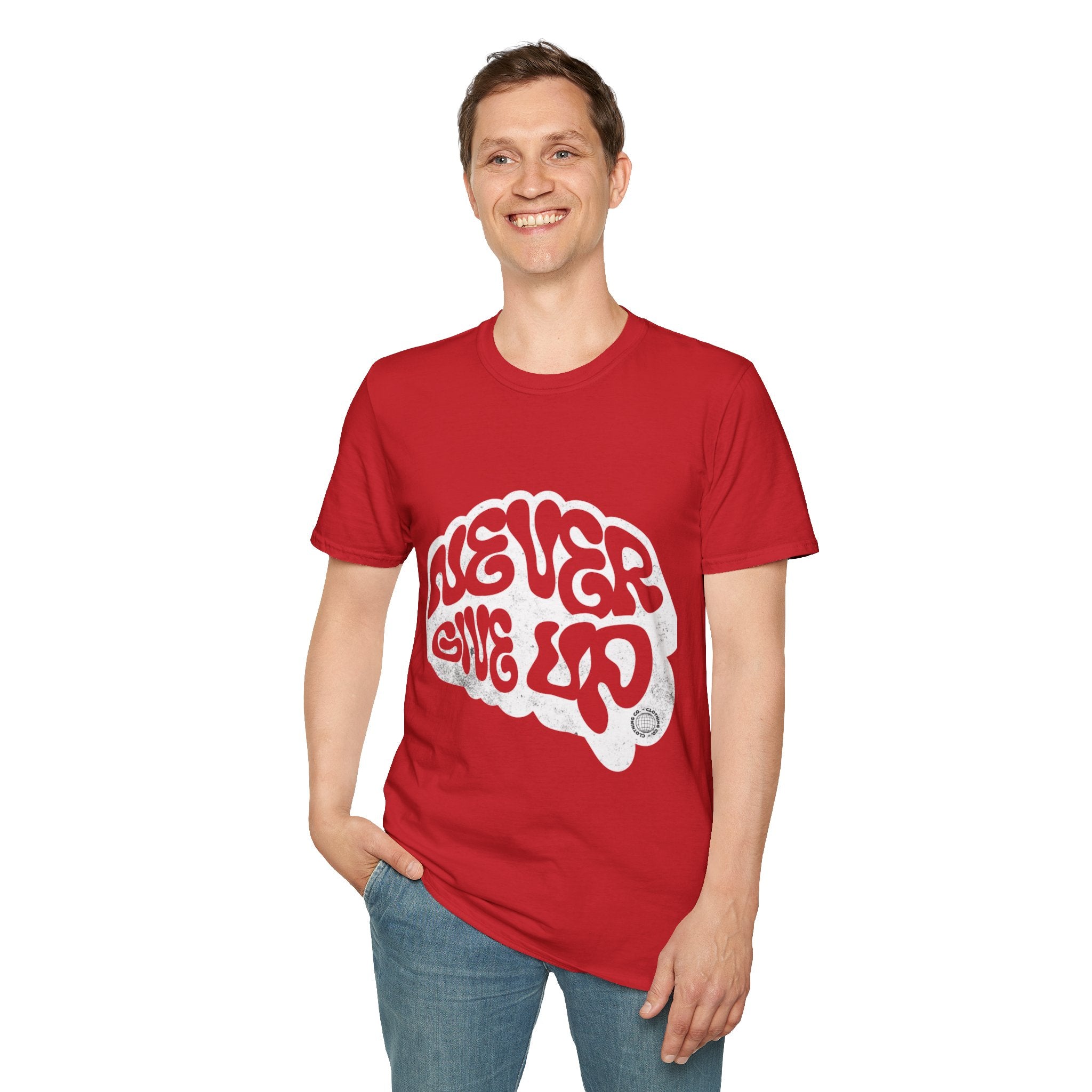 'Never Give Up' Motivational Tee, Gift for Graduates, Athletes, Wellness Enthusiasts