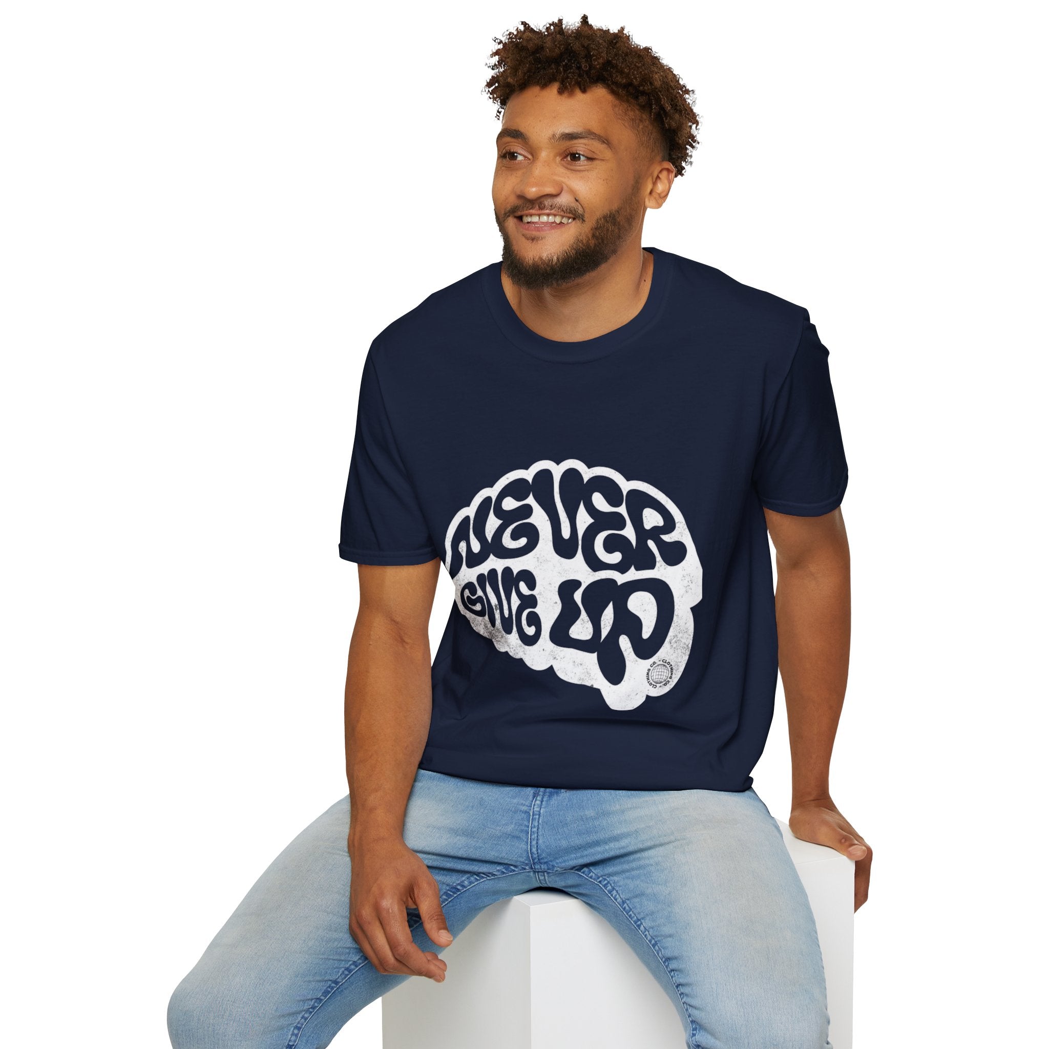 'Never Give Up' Motivational Tee, Gift for Graduates, Athletes, Wellness Enthusiasts