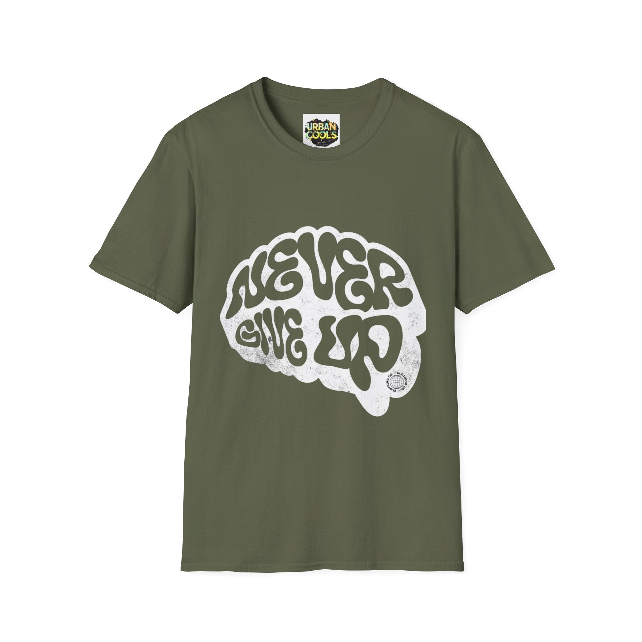 'Never Give Up' Motivational Tee, Gift for Graduates, Athletes, Wellness Enthusiasts