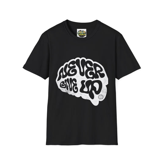 'Never Give Up' Motivational Tee, Gift for Graduates, Athletes, Wellness Enthusiasts