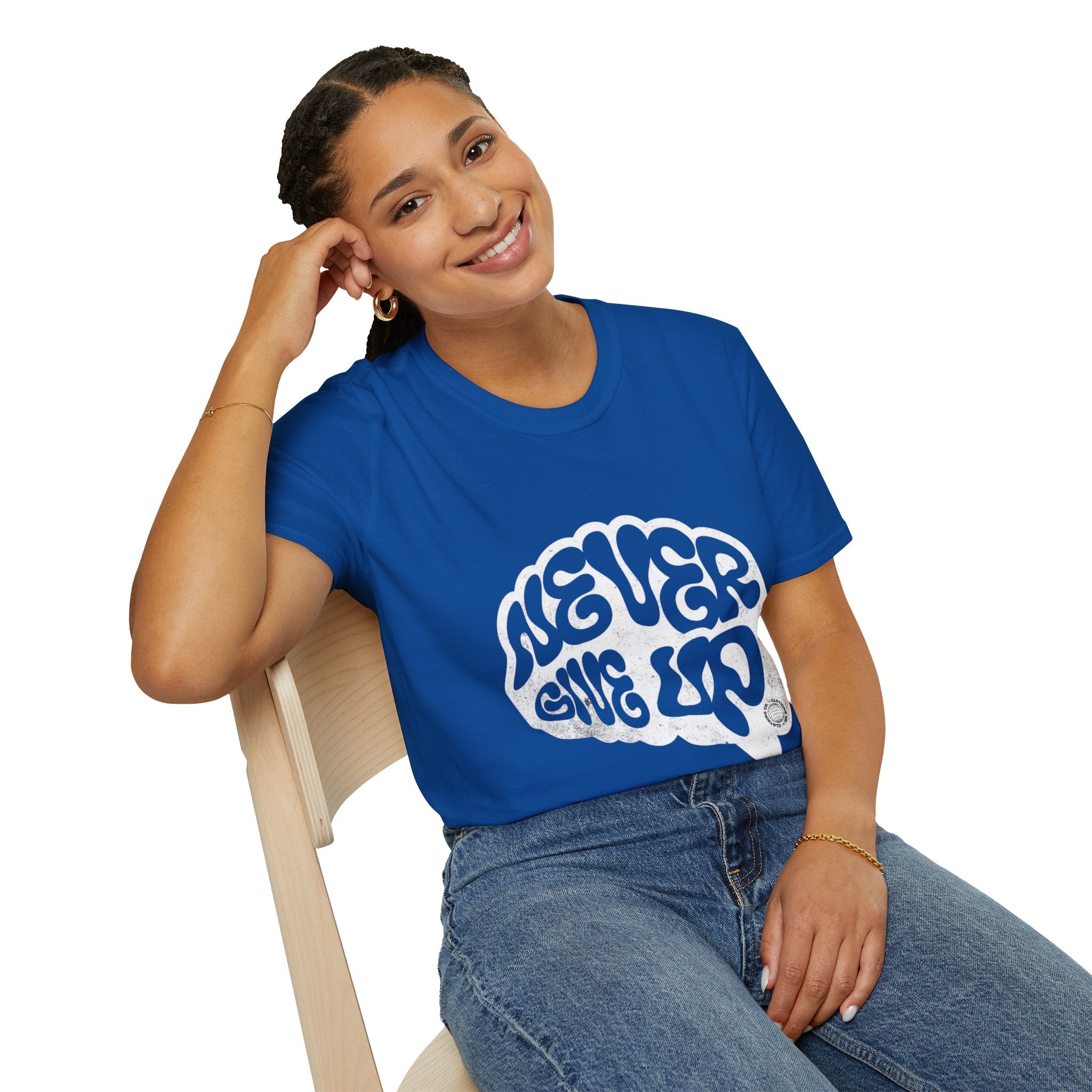 'Never Give Up' Motivational Tee, Gift for Graduates, Athletes, Wellness Enthusiasts