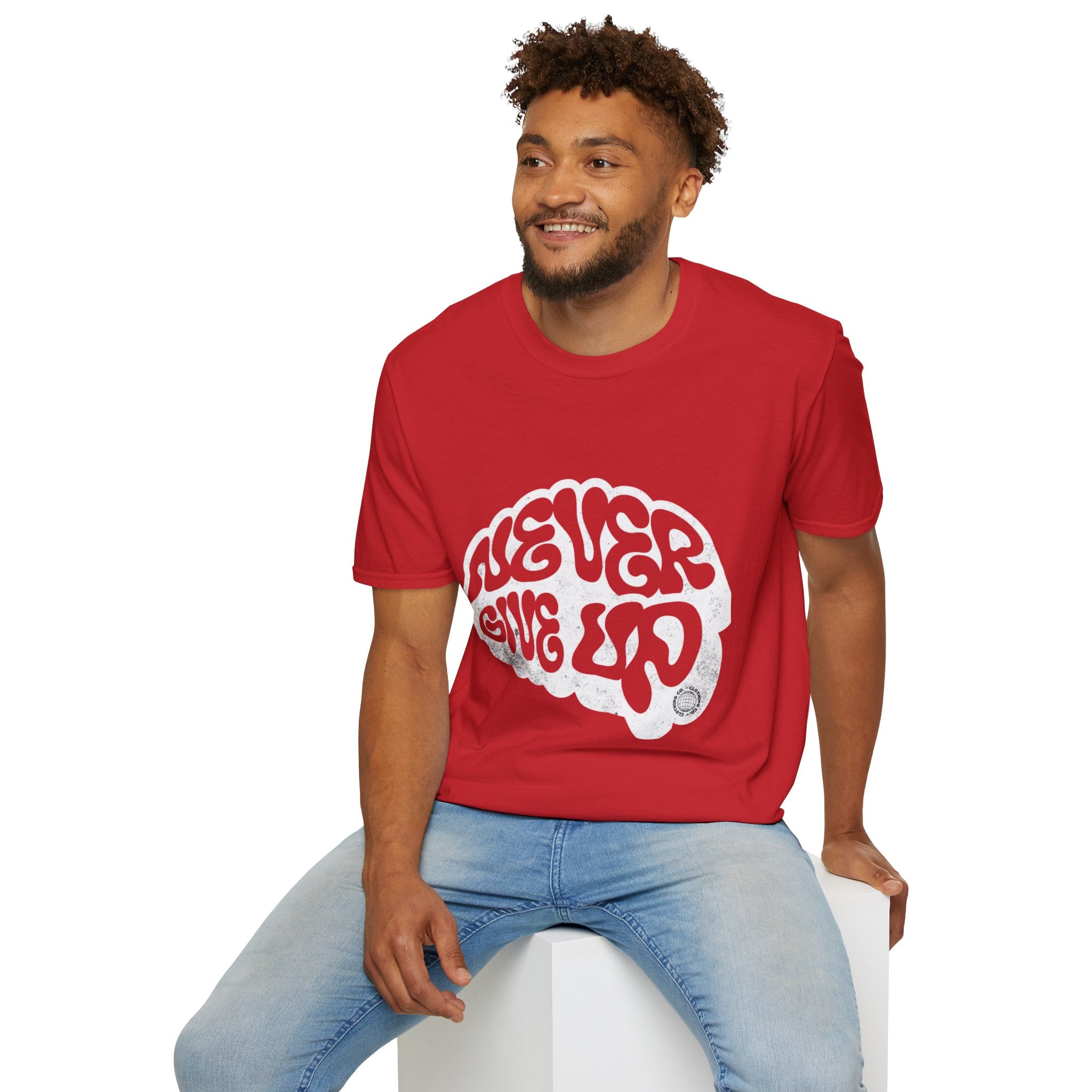 'Never Give Up' Motivational Tee, Gift for Graduates, Athletes, Wellness Enthusiasts