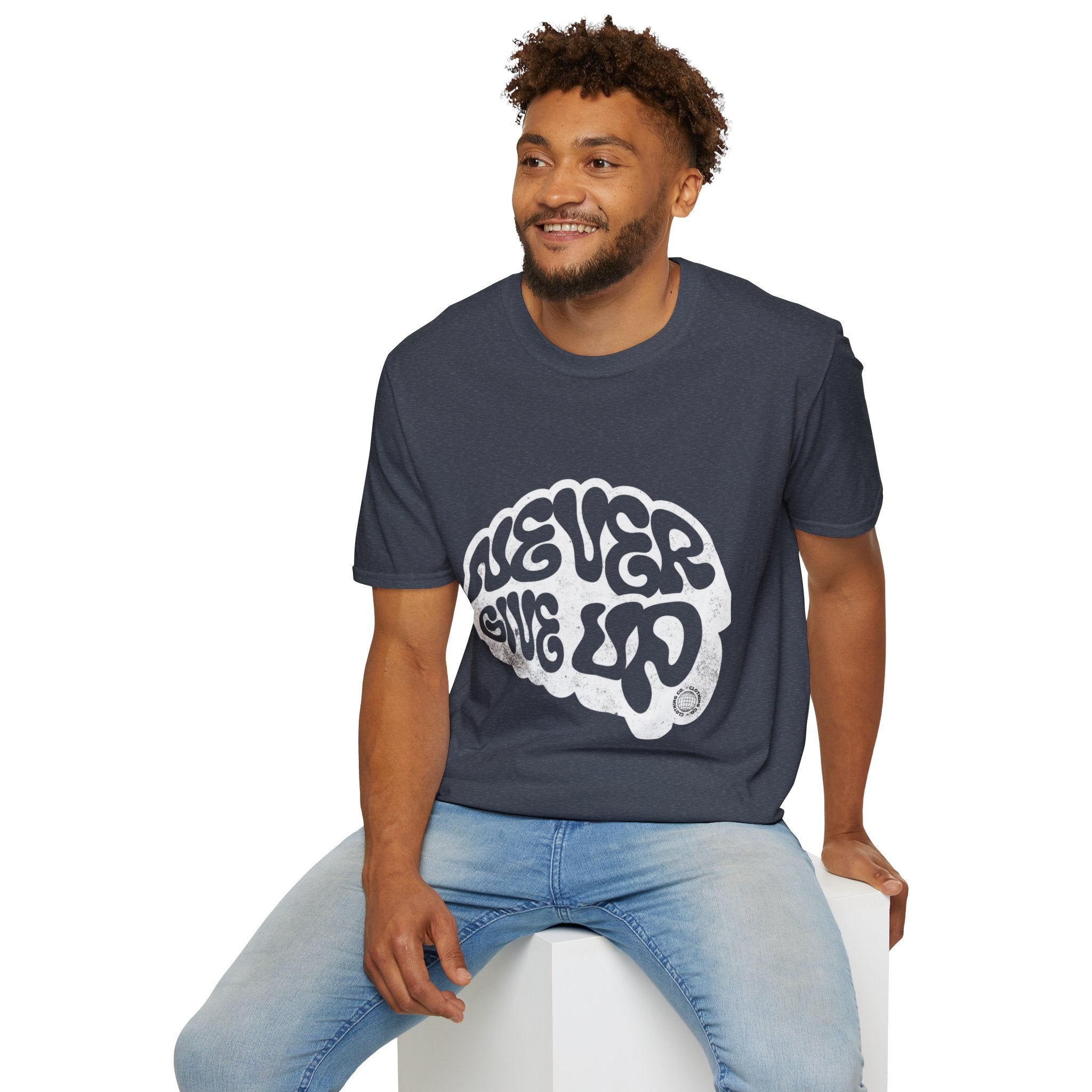'Never Give Up' Motivational Tee, Gift for Graduates, Athletes, Wellness Enthusiasts