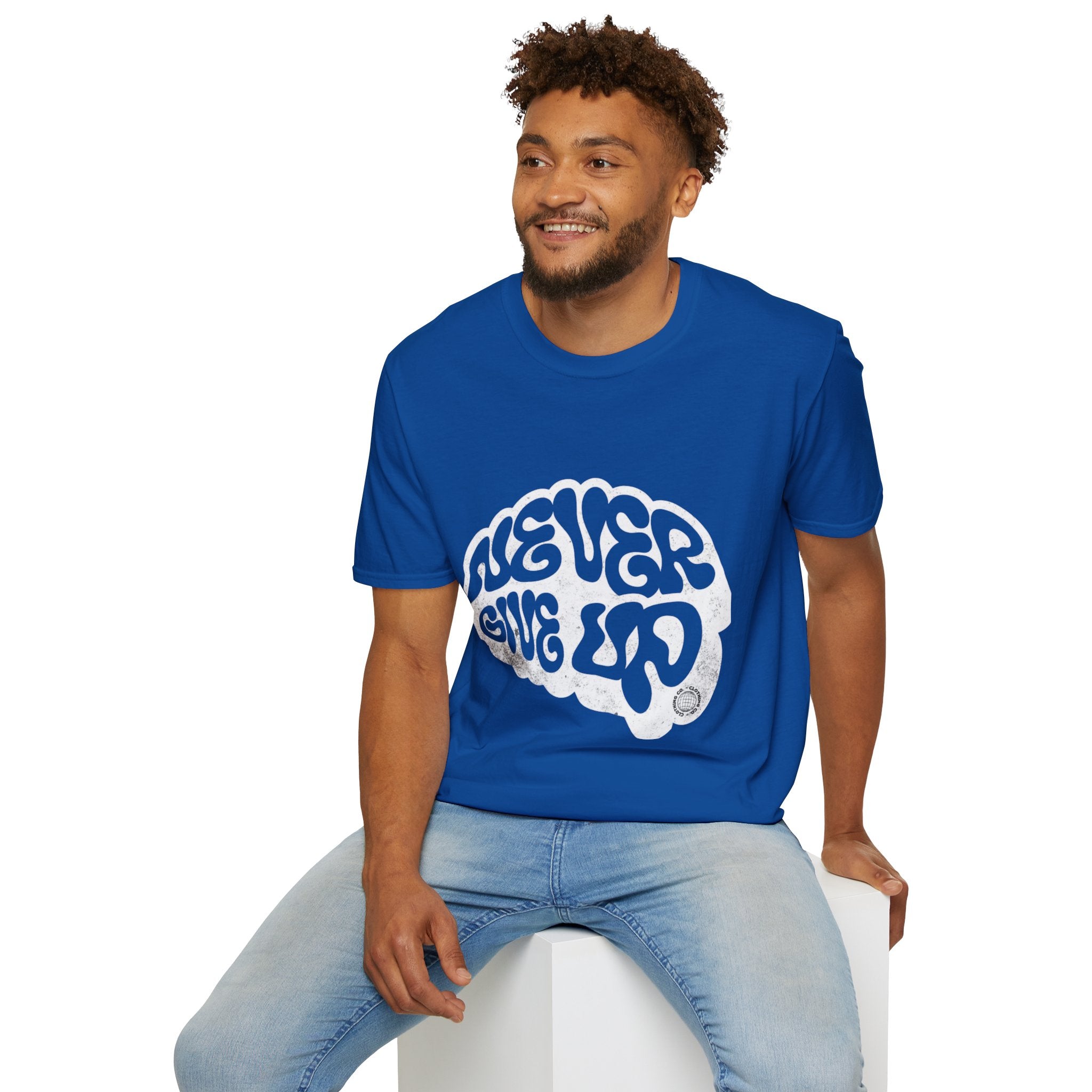 'Never Give Up' Motivational Tee, Gift for Graduates, Athletes, Wellness Enthusiasts