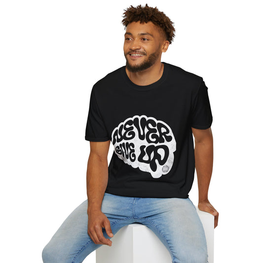 'Never Give Up' Motivational Tee, Gift for Graduates, Athletes, Wellness Enthusiasts