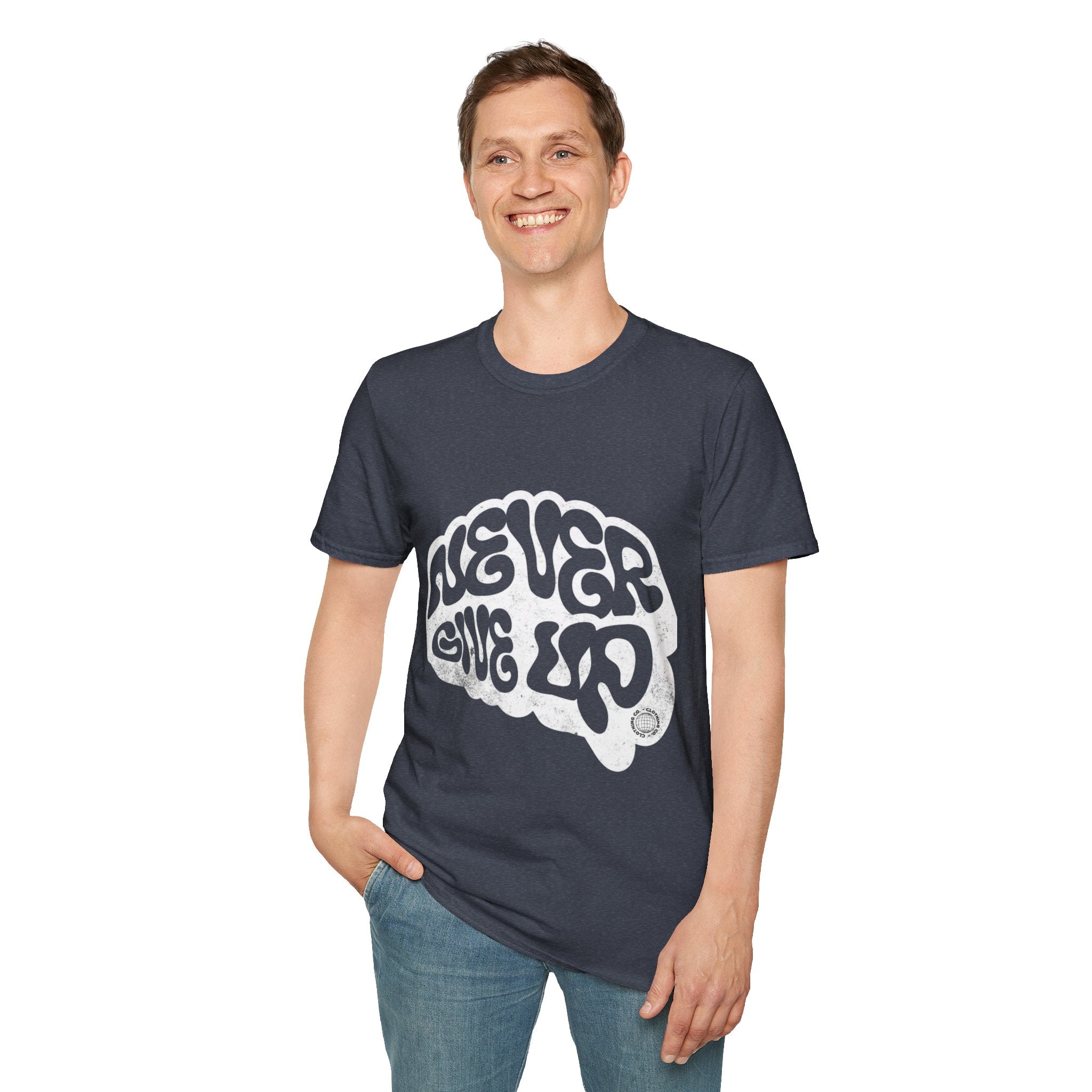 'Never Give Up' Motivational Tee, Gift for Graduates, Athletes, Wellness Enthusiasts