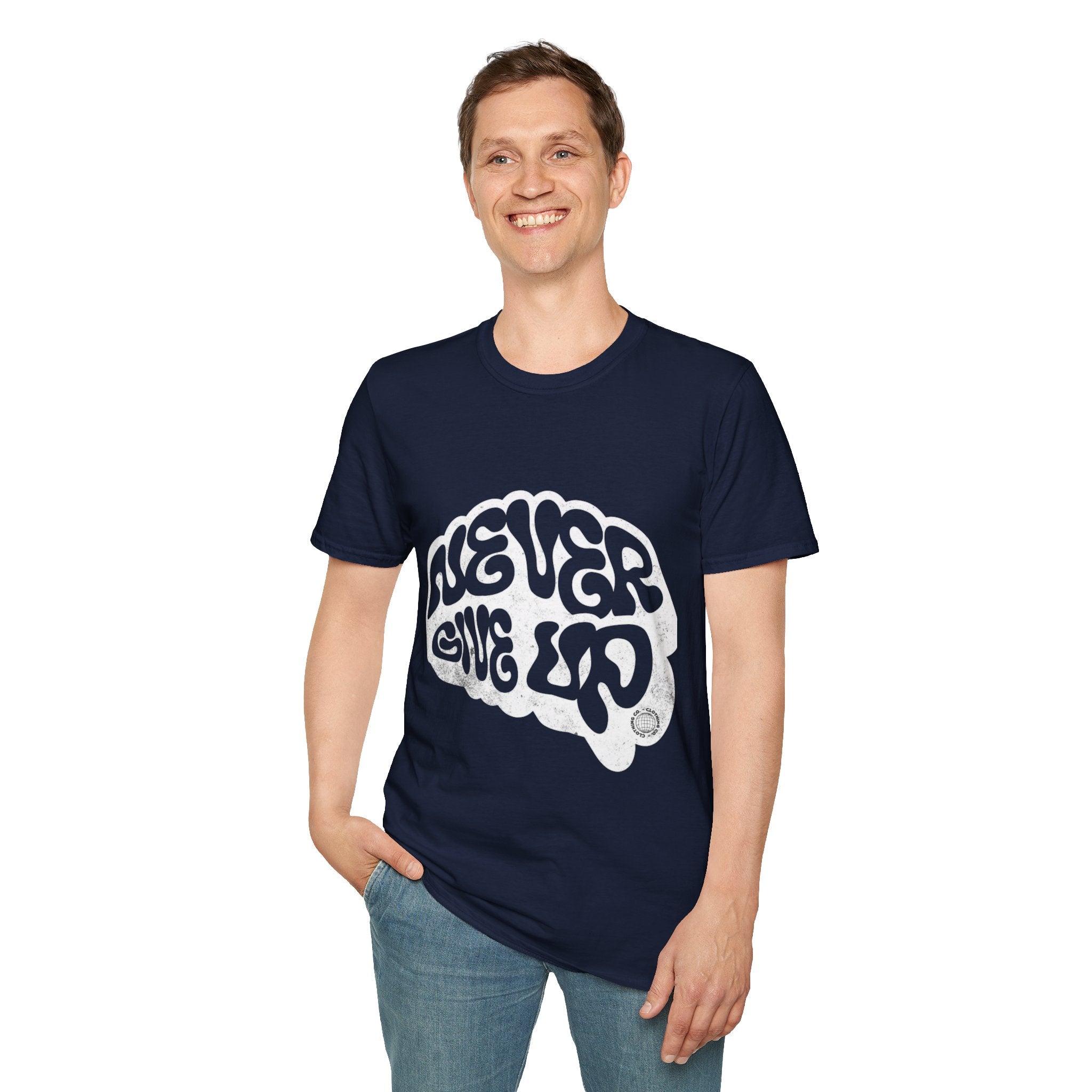 'Never Give Up' Motivational Tee, Gift for Graduates, Athletes, Wellness Enthusiasts