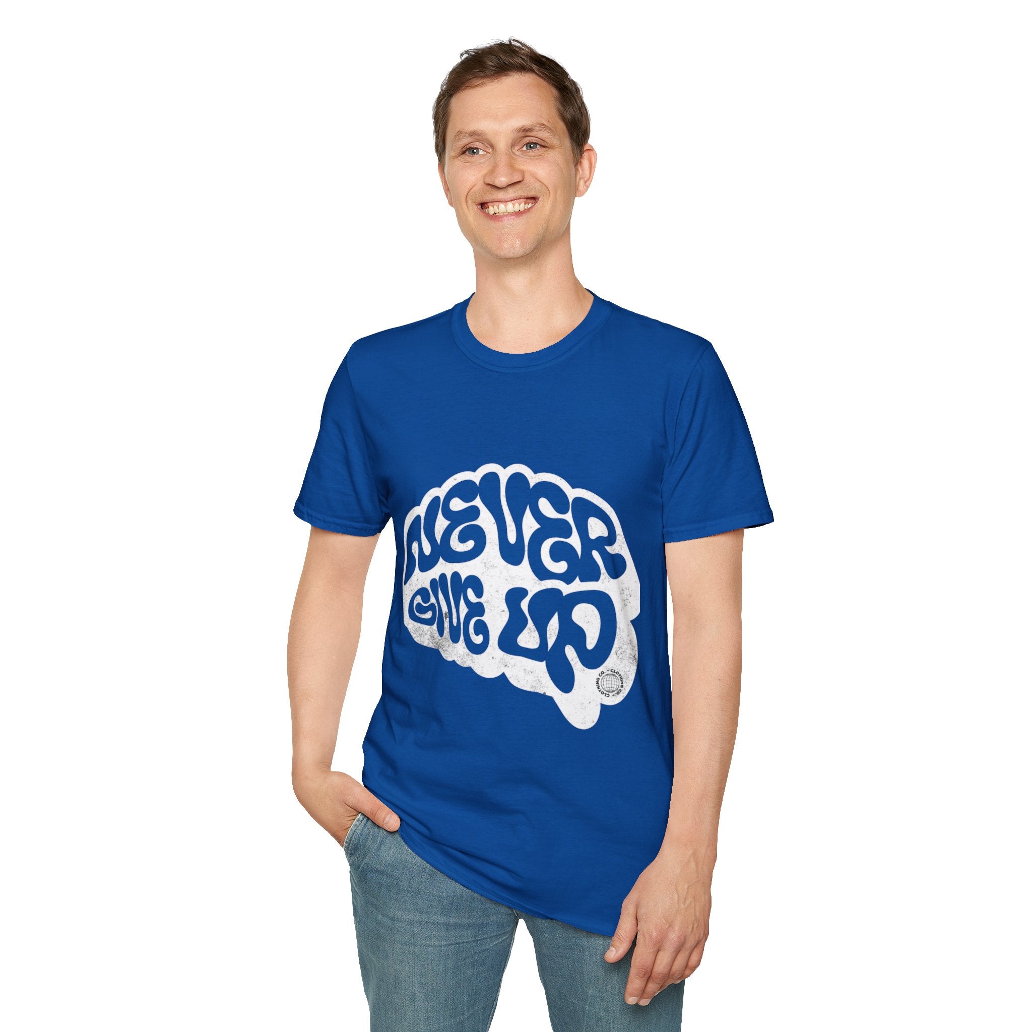 'Never Give Up' Motivational Tee, Gift for Graduates, Athletes, Wellness Enthusiasts